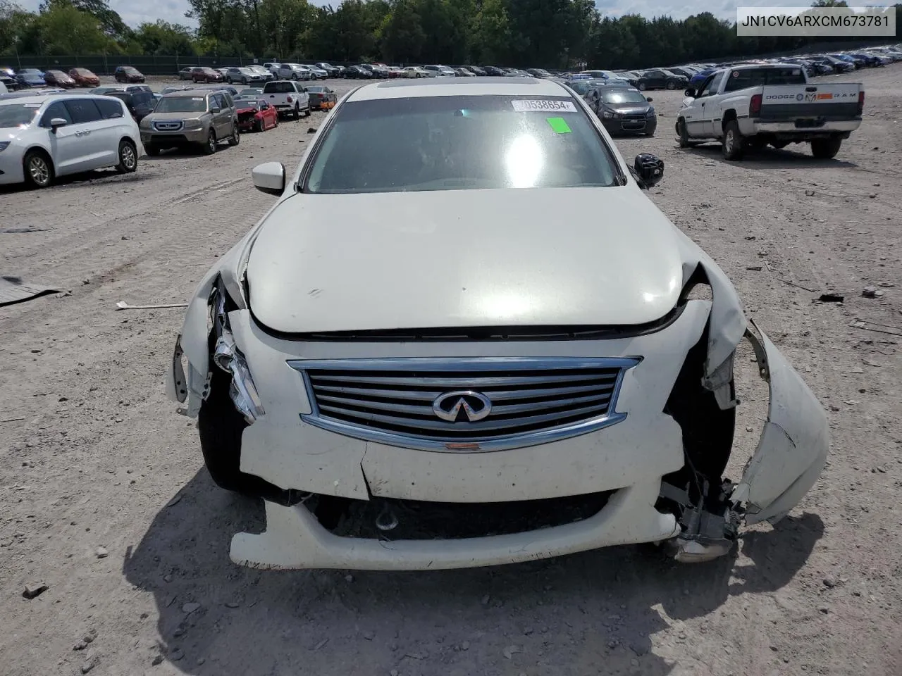 2012 Infiniti G37 VIN: JN1CV6ARXCM673781 Lot: 70538654