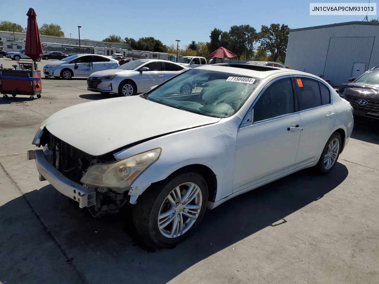 2012 Infiniti G37 Base VIN: JN1CV6AP9CM931013 Lot: 71504604