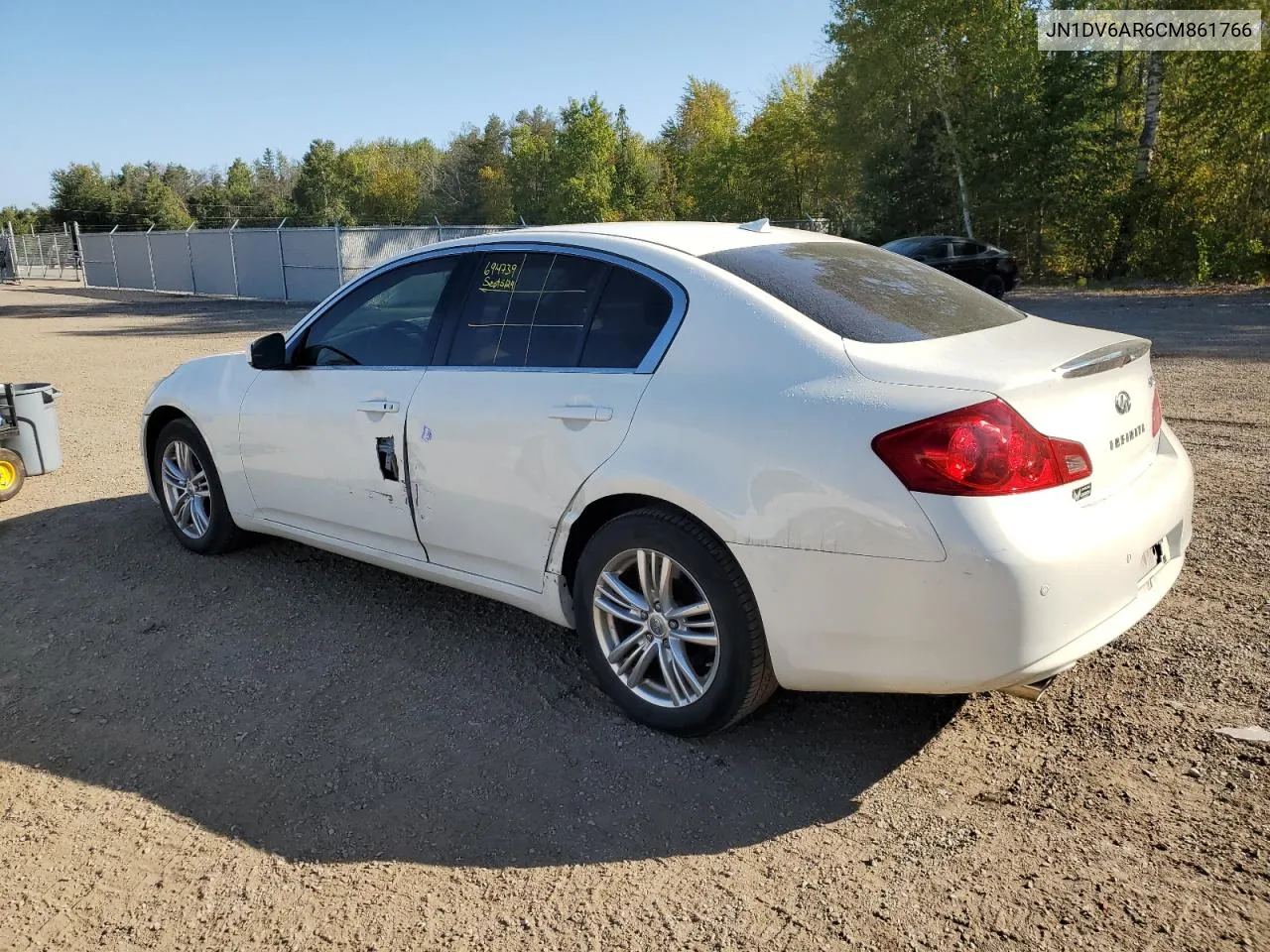 2012 Infiniti G25 VIN: JN1DV6AR6CM861766 Lot: 72276264