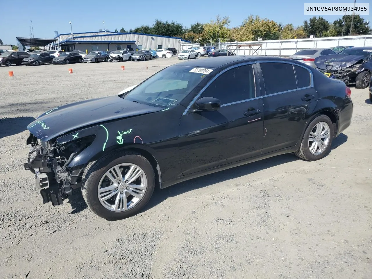 2012 Infiniti G37 Base VIN: JN1CV6AP8CM934985 Lot: 72788354