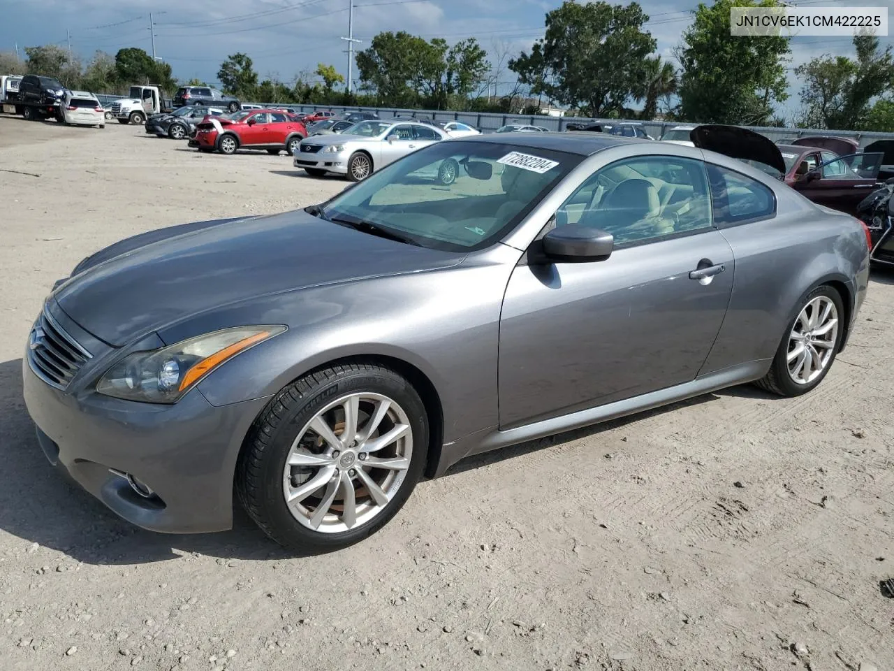 2012 Infiniti G37 Base VIN: JN1CV6EK1CM422225 Lot: 72882204