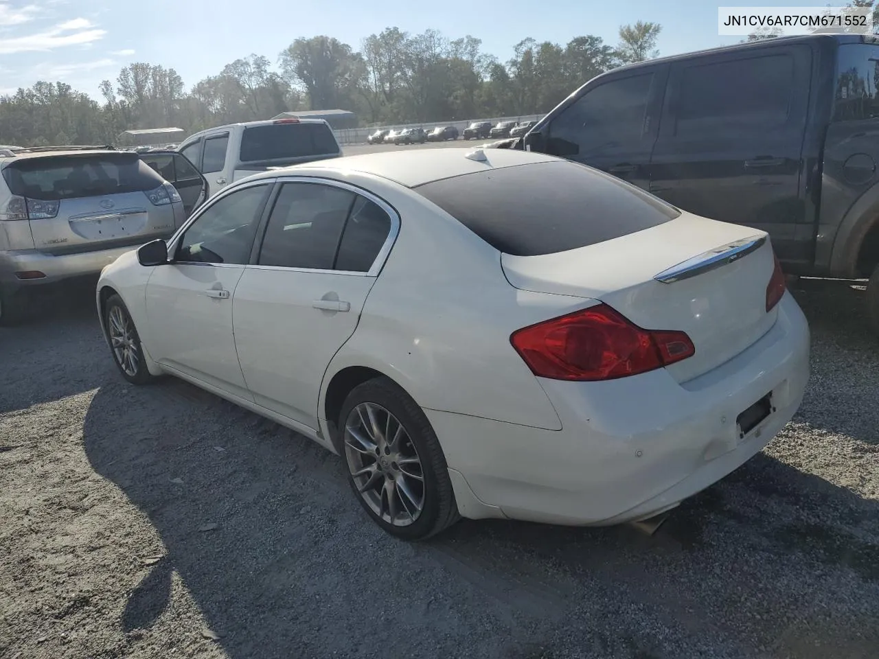 2012 Infiniti G37 VIN: JN1CV6AR7CM671552 Lot: 74772964