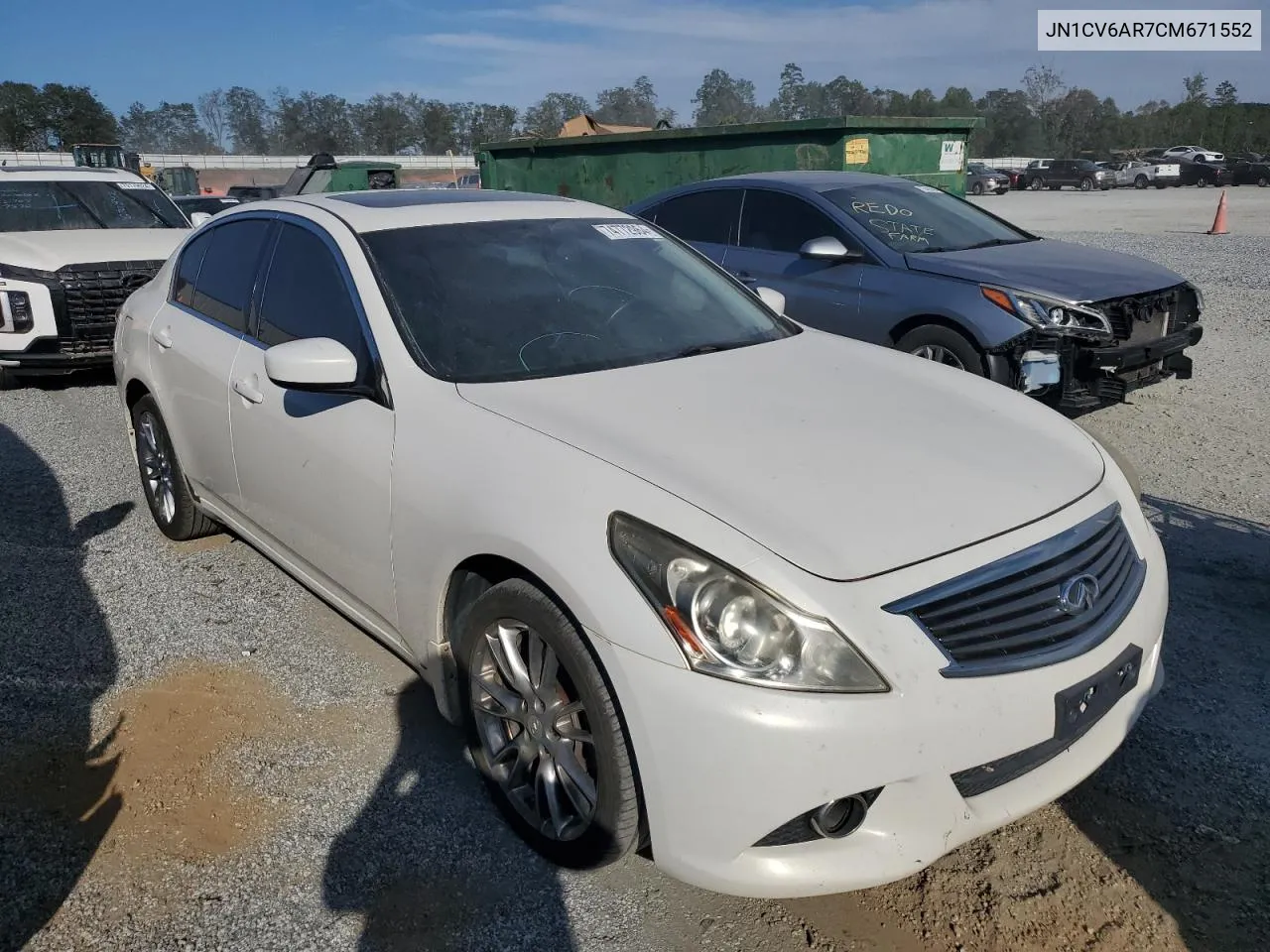 2012 Infiniti G37 VIN: JN1CV6AR7CM671552 Lot: 74772964