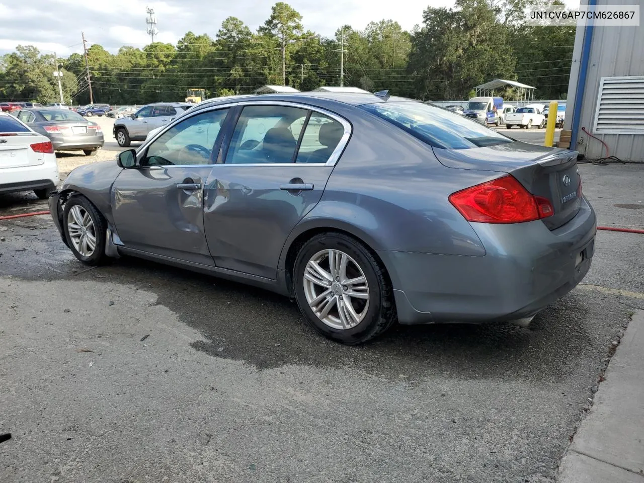 2012 Infiniti G37 Base VIN: JN1CV6AP7CM626867 Lot: 75125474