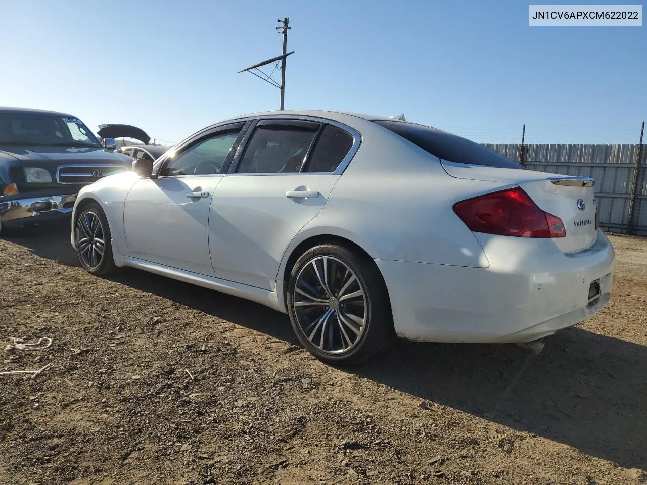 2012 Infiniti G37 Base VIN: JN1CV6APXCM622022 Lot: 75460104