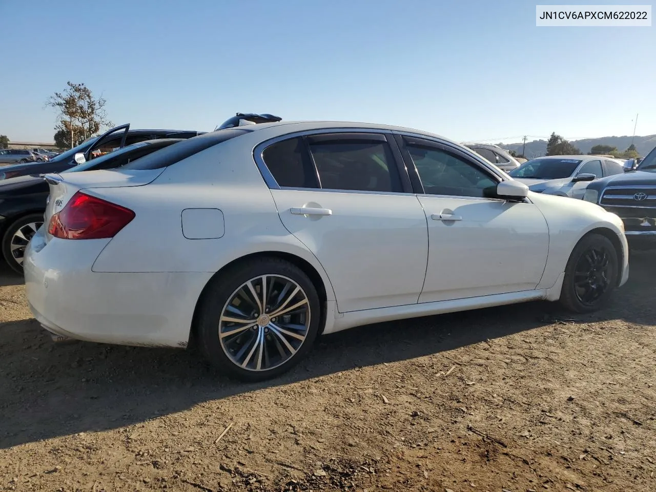 2012 Infiniti G37 Base VIN: JN1CV6APXCM622022 Lot: 75460104