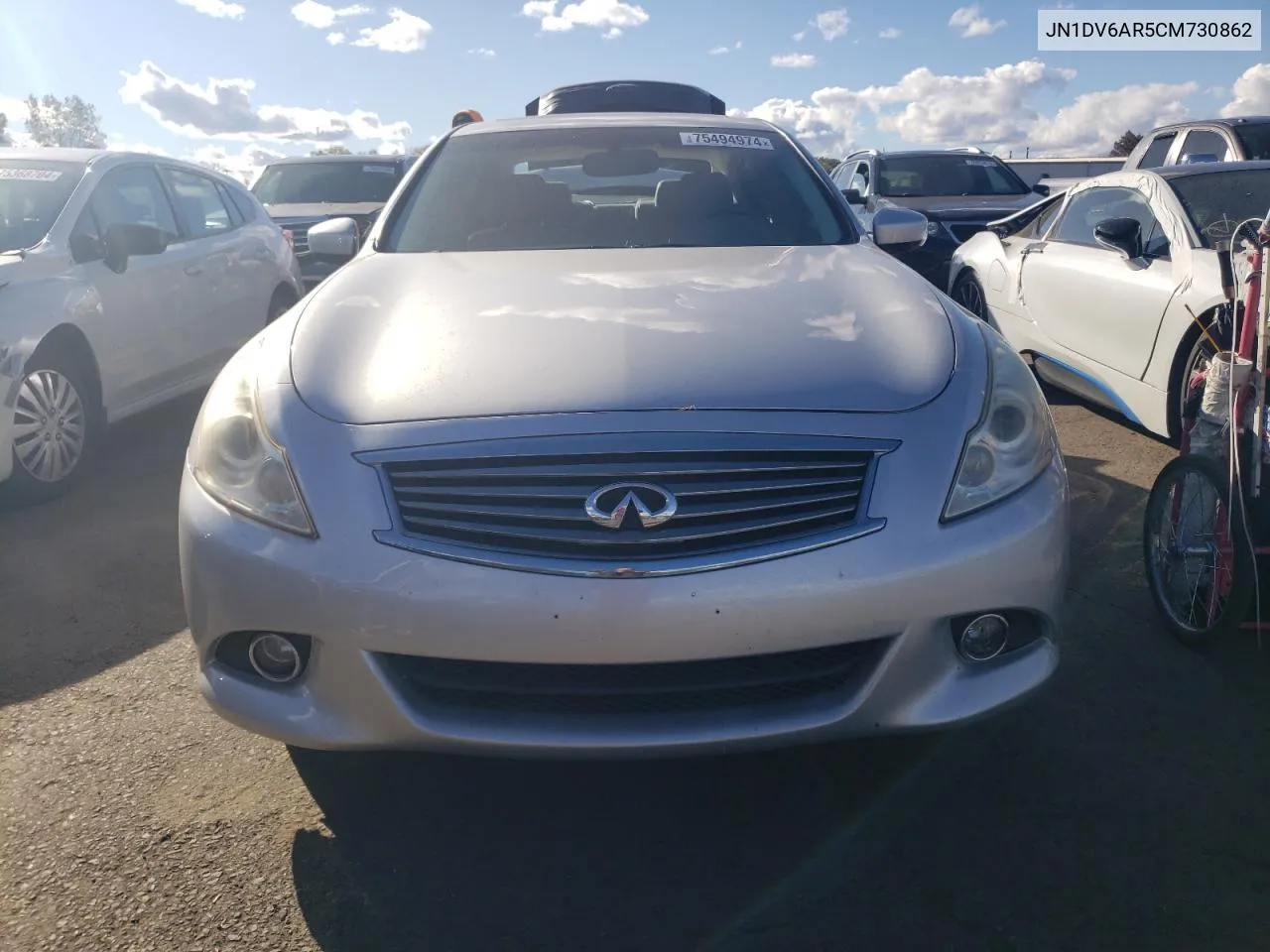 2012 Infiniti G25 VIN: JN1DV6AR5CM730862 Lot: 75494974