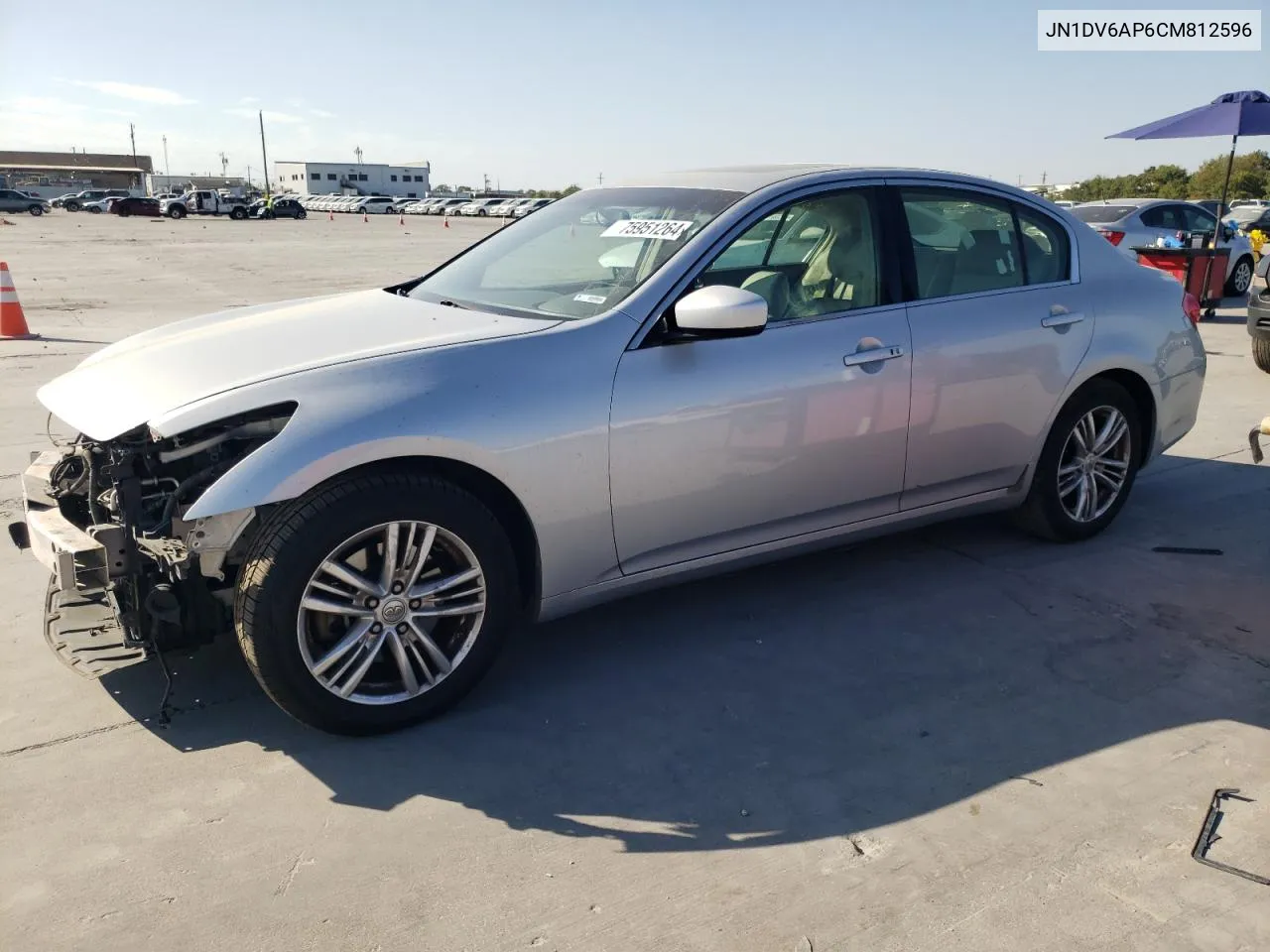 2012 Infiniti G25 Base VIN: JN1DV6AP6CM812596 Lot: 75951264