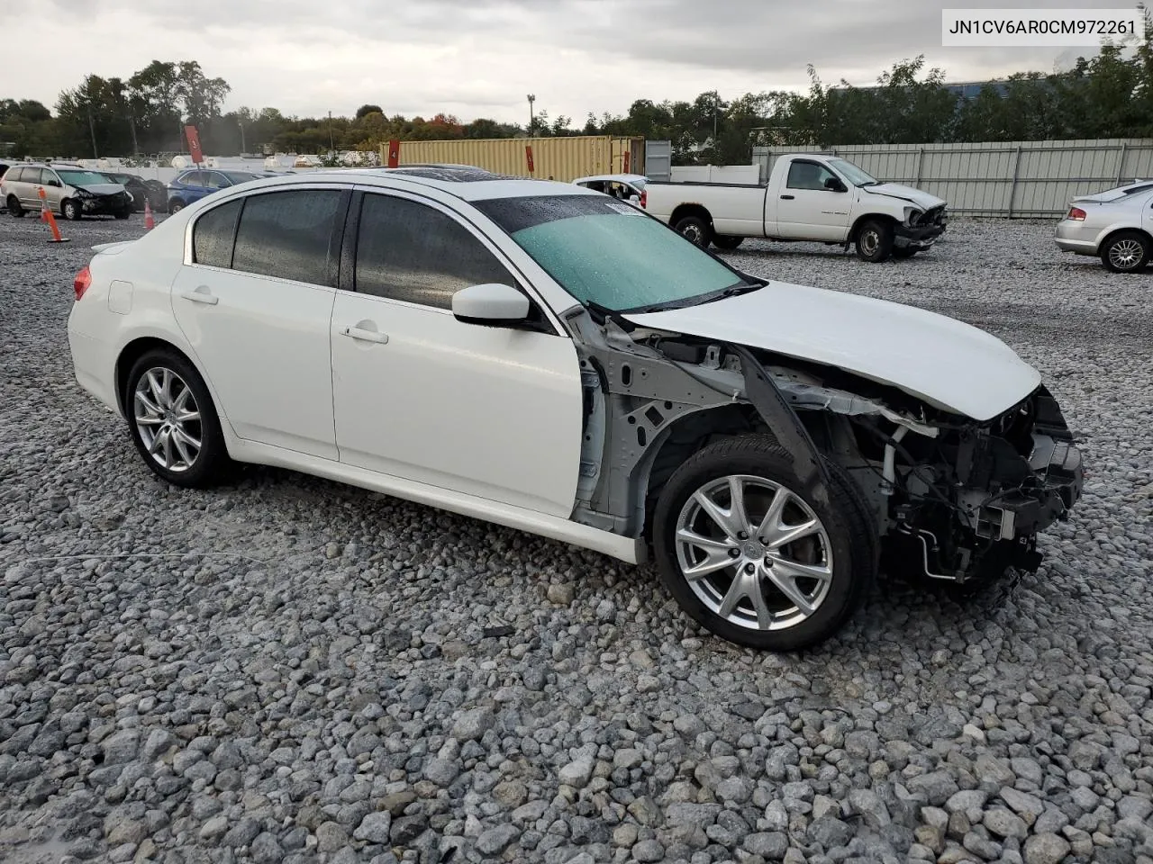 2012 Infiniti G37 VIN: JN1CV6AR0CM972261 Lot: 76045024