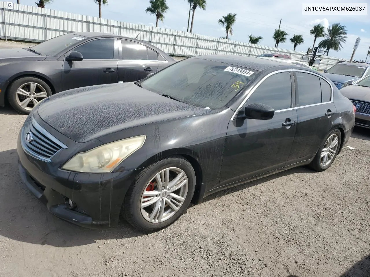 2012 Infiniti G37 Base VIN: JN1CV6APXCM626037 Lot: 76249694