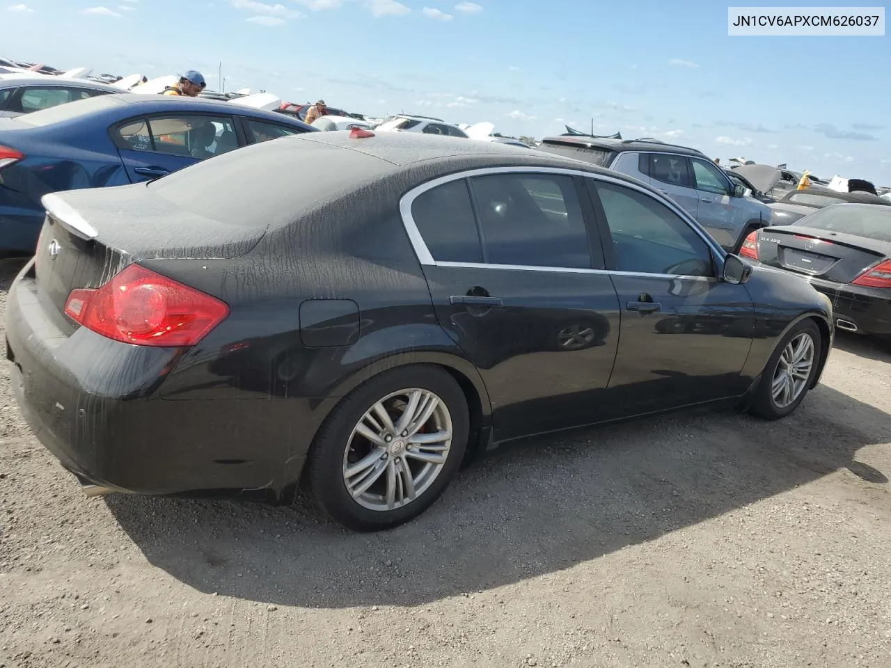 2012 Infiniti G37 Base VIN: JN1CV6APXCM626037 Lot: 76249694