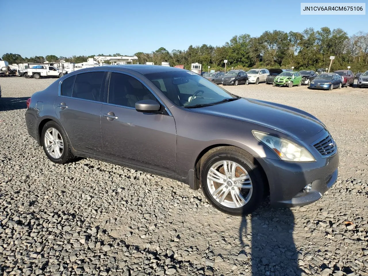 2012 Infiniti G37 VIN: JN1CV6AR4CM675106 Lot: 76548964