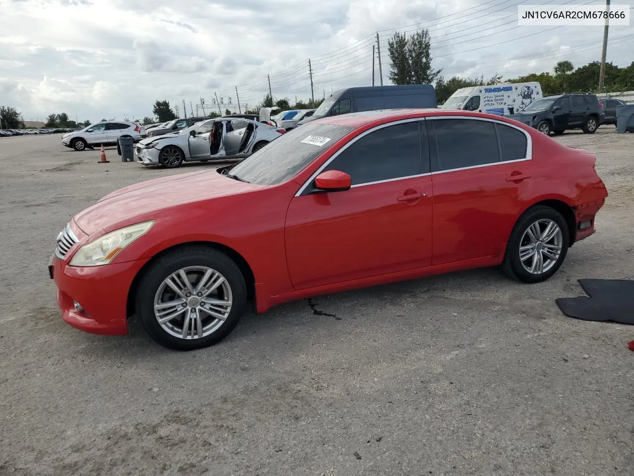 2012 Infiniti G37 VIN: JN1CV6AR2CM678666 Lot: 77655174