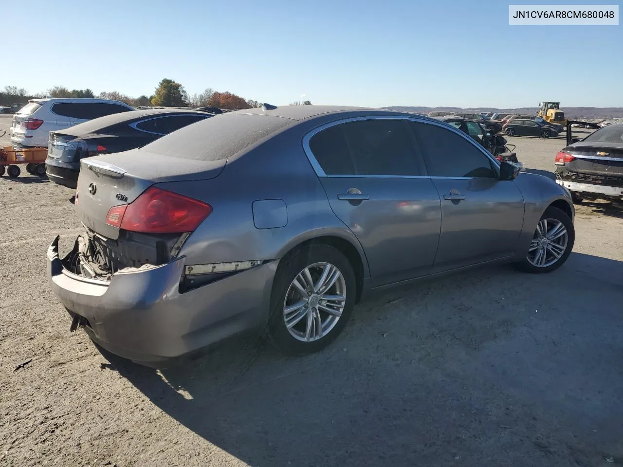 2012 Infiniti G37 VIN: JN1CV6AR8CM680048 Lot: 79496074