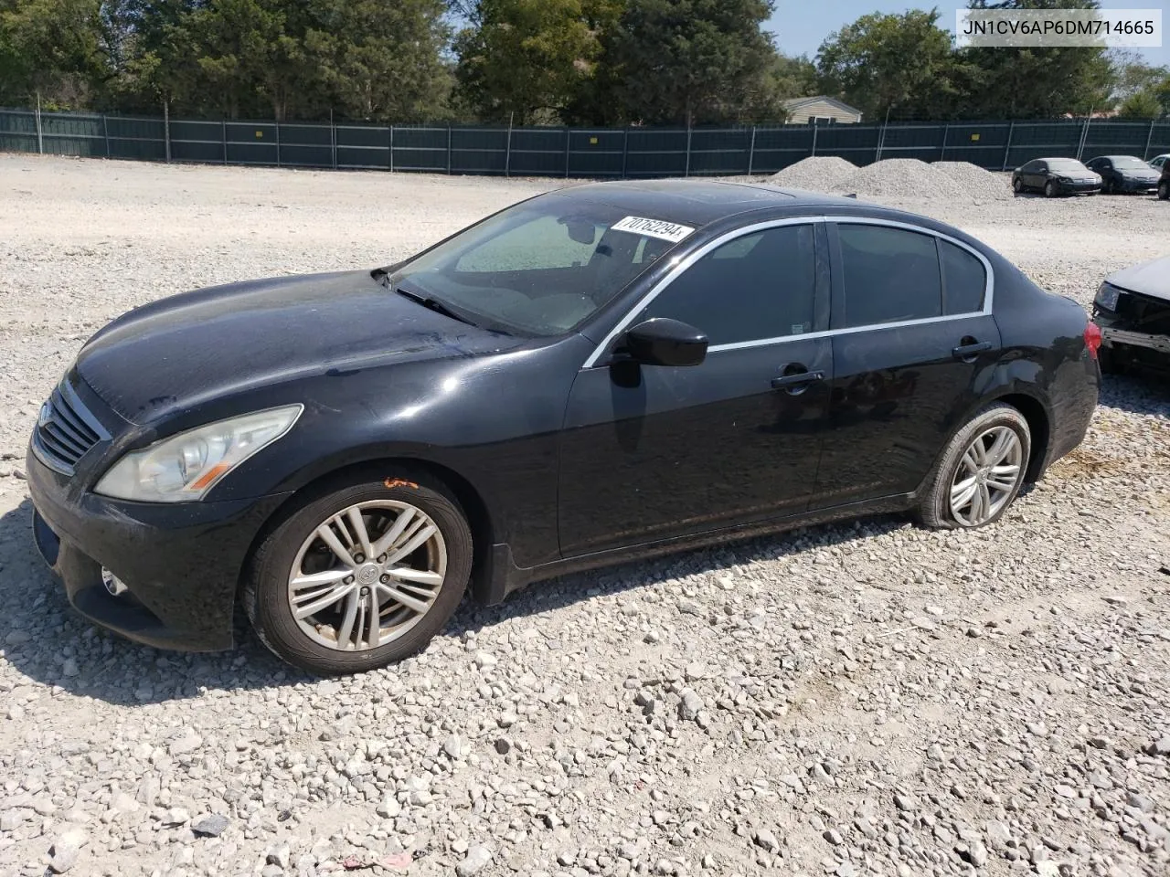 2013 Infiniti G37 Base VIN: JN1CV6AP6DM714665 Lot: 70762294