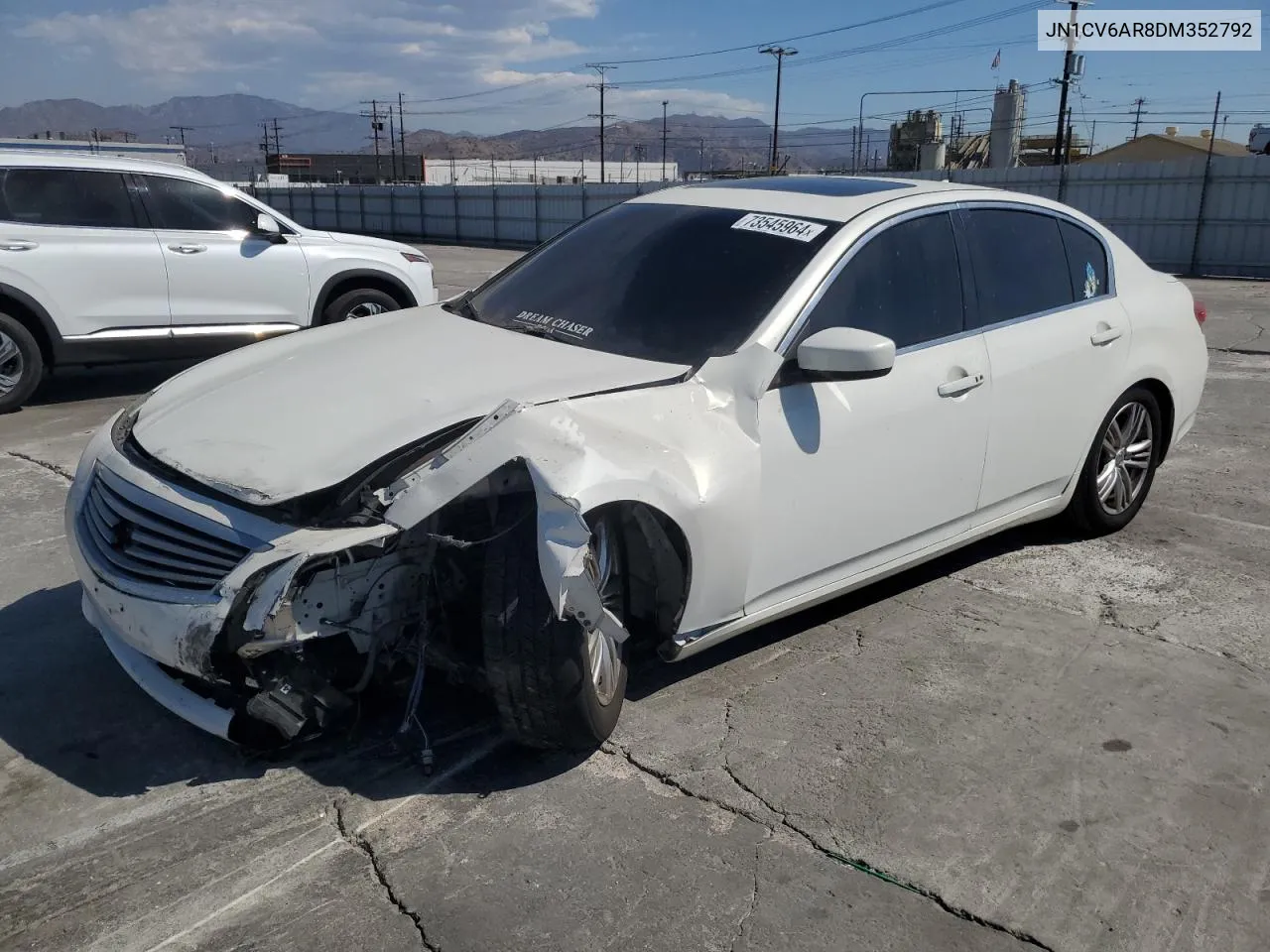 2013 Infiniti G37 VIN: JN1CV6AR8DM352792 Lot: 73545964