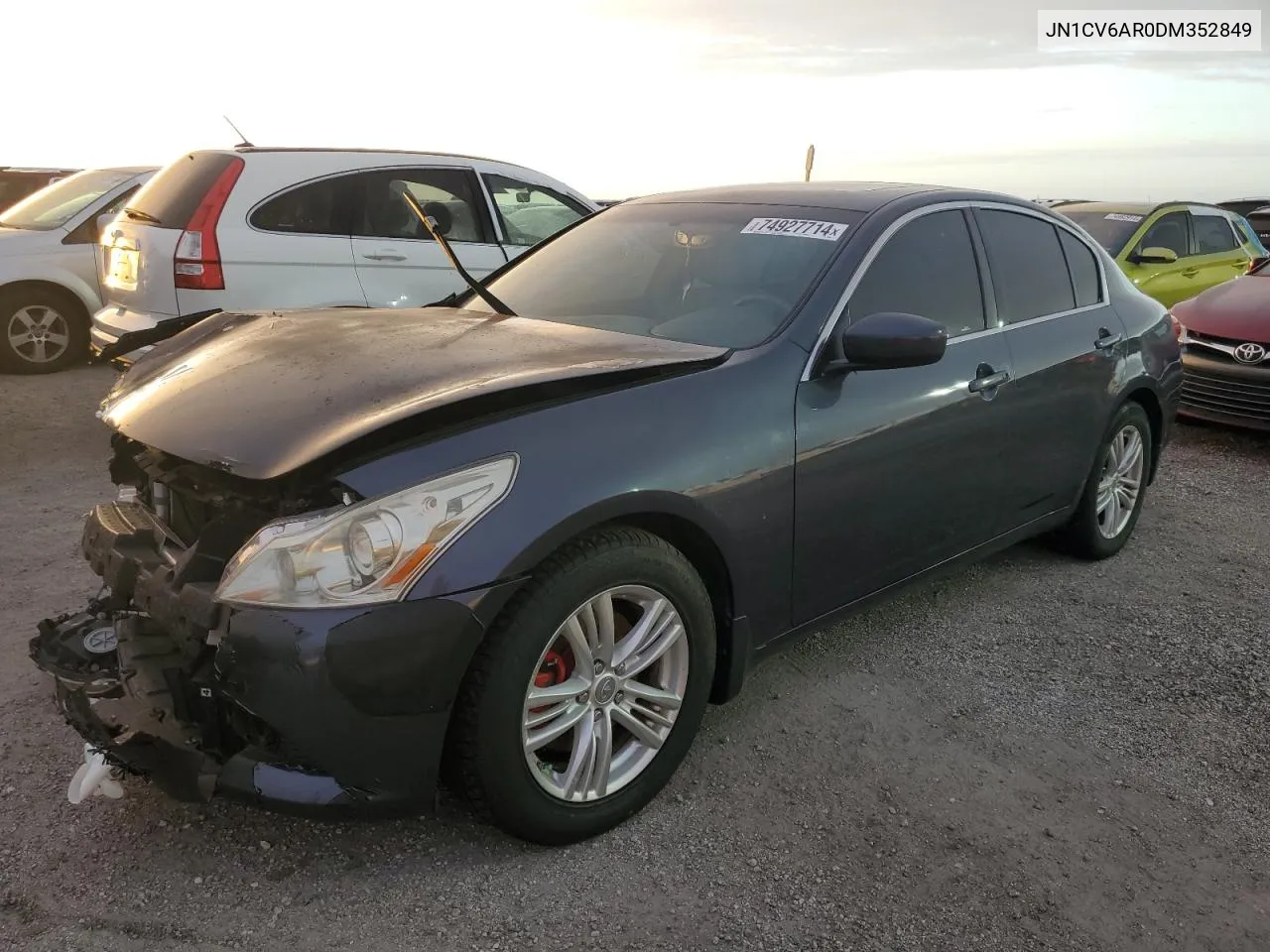 2013 Infiniti G37 VIN: JN1CV6AR0DM352849 Lot: 74927714