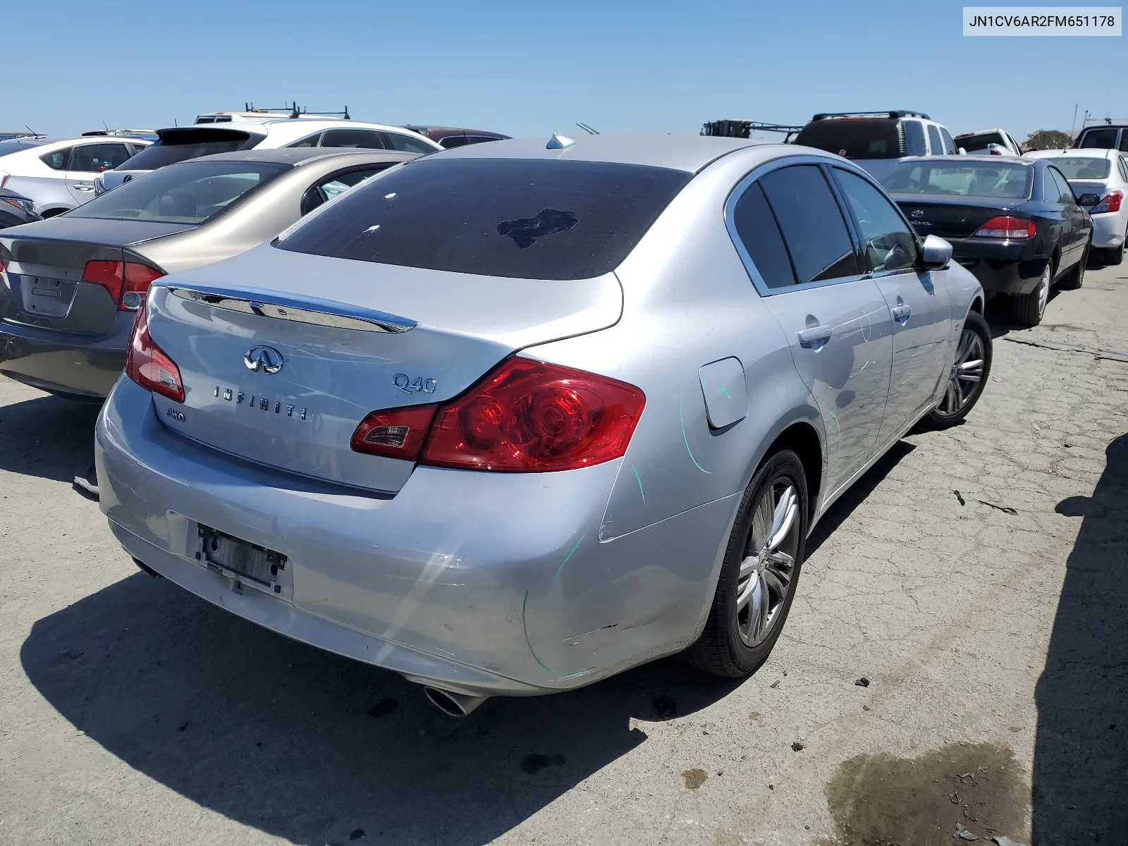 2015 Infiniti Q40 VIN: JN1CV6AR2FM651178 Lot: 64720004