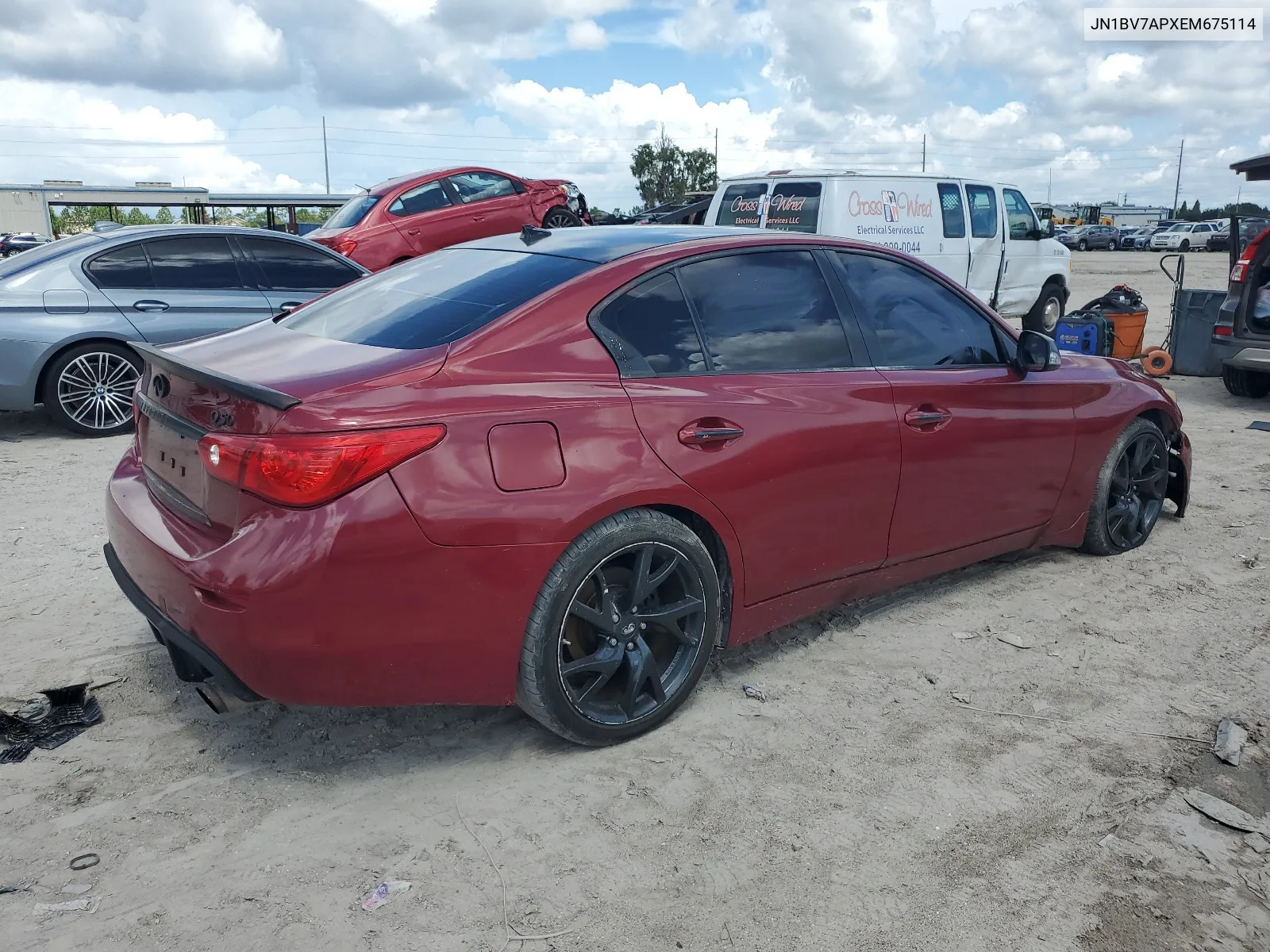 2014 Infiniti Q50 Base VIN: JN1BV7APXEM675114 Lot: 65221554