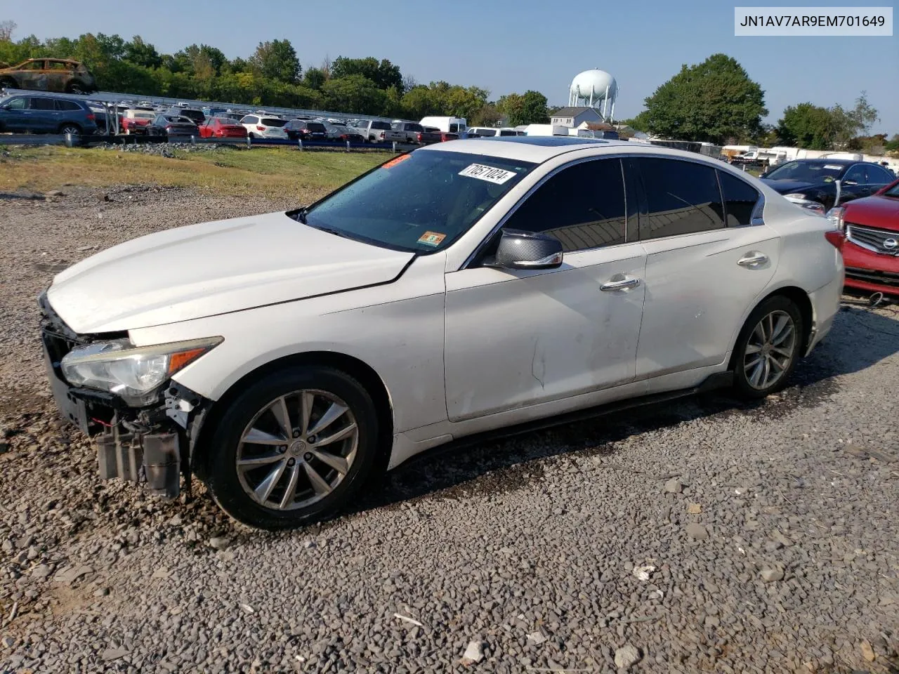 2014 Infiniti Q50 Hybrid Premium VIN: JN1AV7AR9EM701649 Lot: 70571024