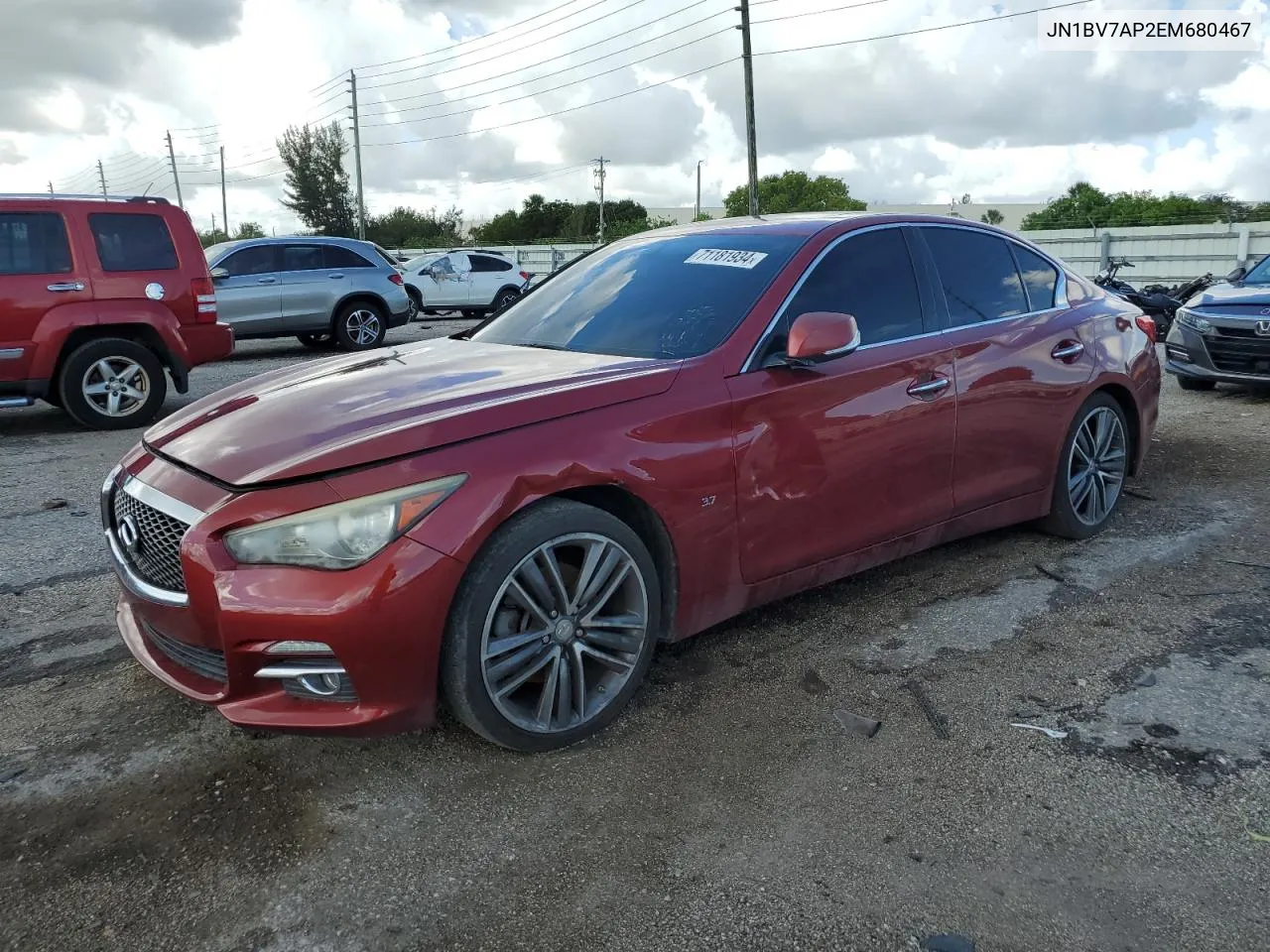 2014 Infiniti Q50 Base VIN: JN1BV7AP2EM680467 Lot: 71181934