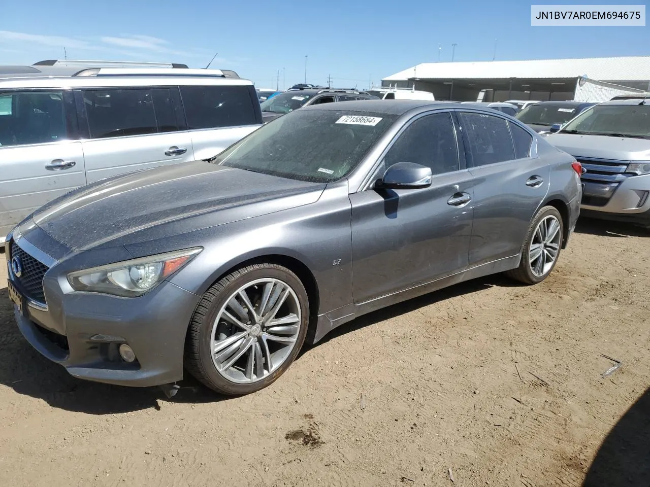 2014 Infiniti Q50 Base VIN: JN1BV7AR0EM694675 Lot: 72158684