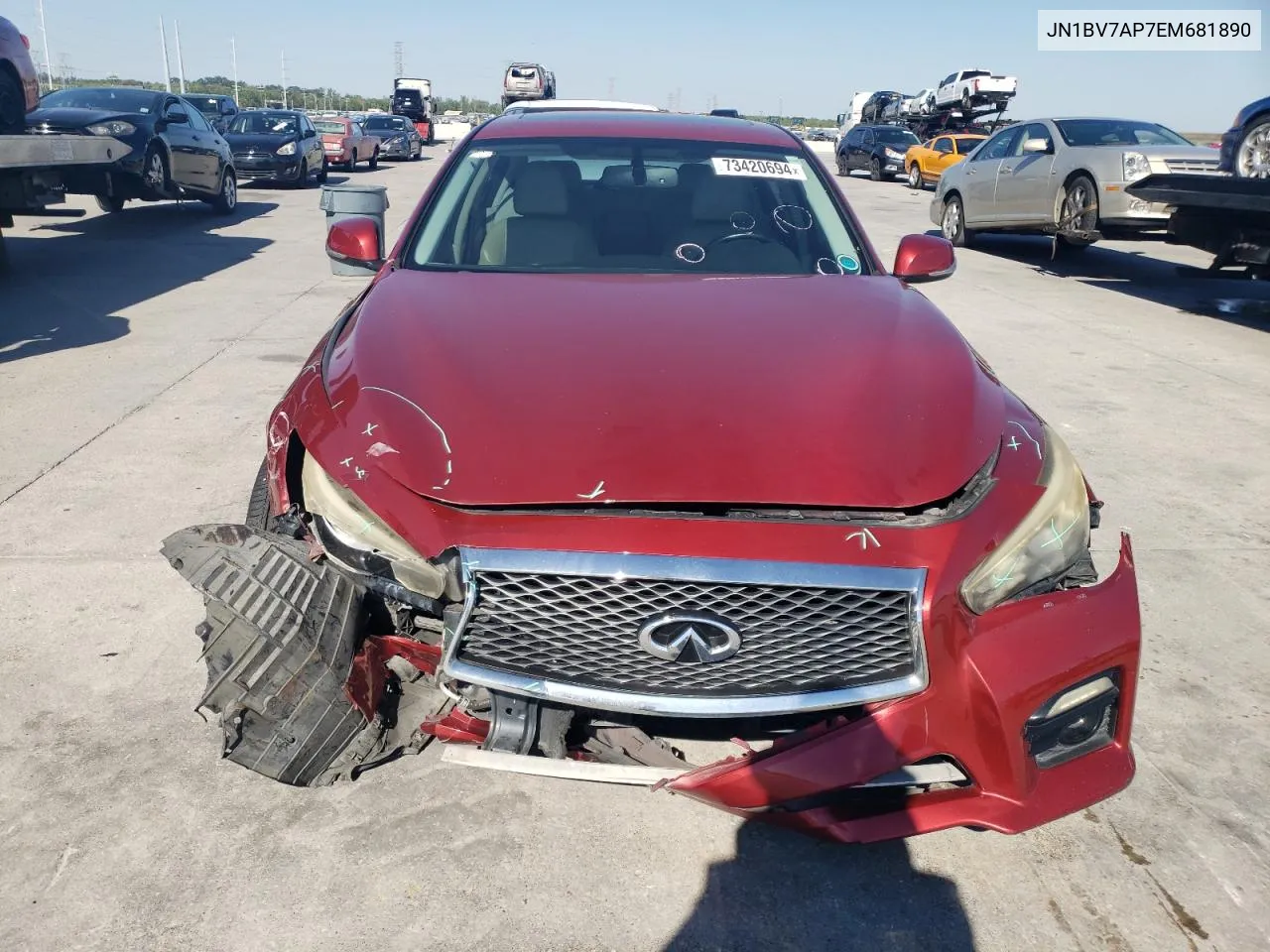 2014 Infiniti Q50 Base VIN: JN1BV7AP7EM681890 Lot: 73420694