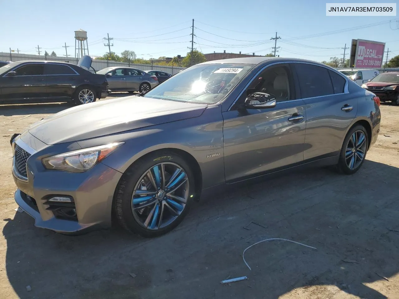 2014 Infiniti Q50 Hybrid Premium VIN: JN1AV7AR3EM703509 Lot: 74449294