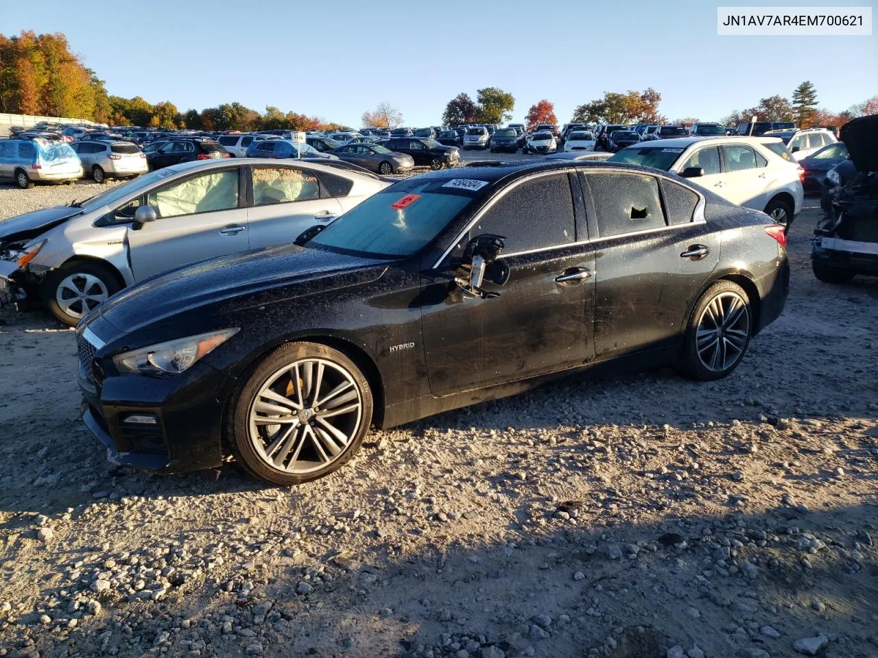 2014 Infiniti Q50 Hybrid Premium VIN: JN1AV7AR4EM700621 Lot: 74584504