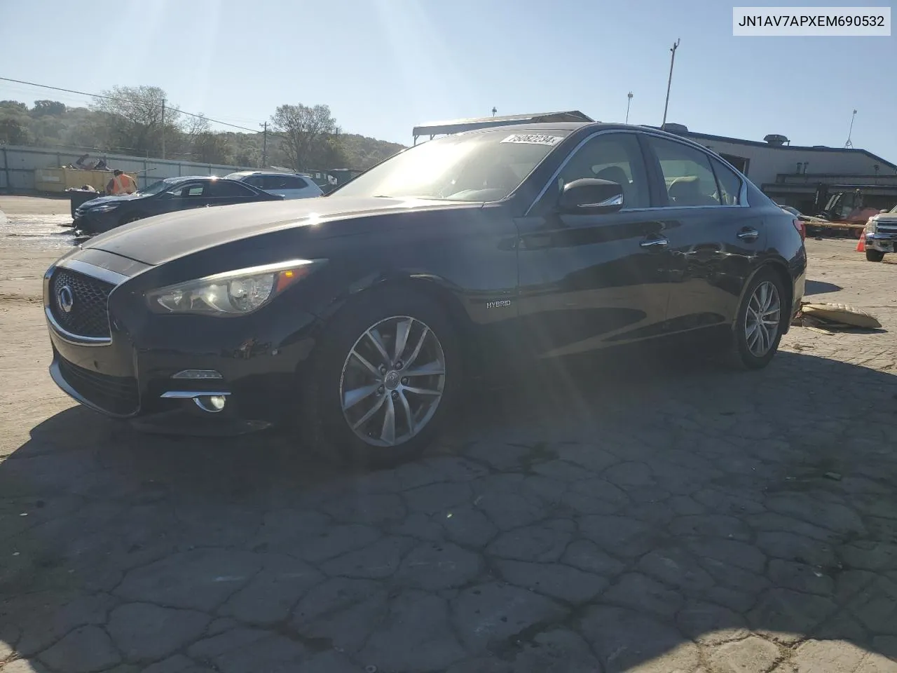 2014 Infiniti Q50 Hybrid Premium VIN: JN1AV7APXEM690532 Lot: 75082234