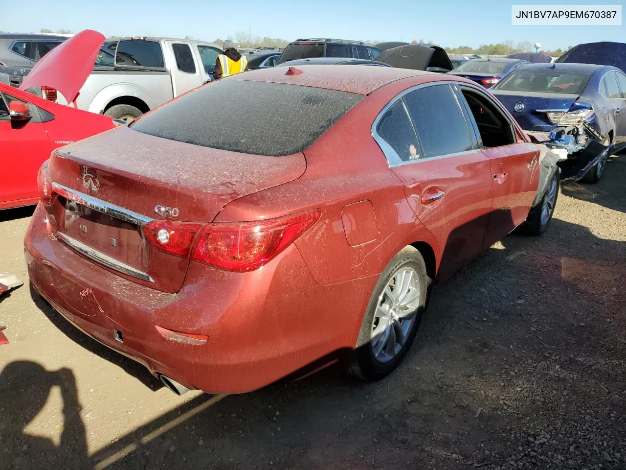 2014 Infiniti Q50 Base VIN: JN1BV7AP9EM670387 Lot: 75704584