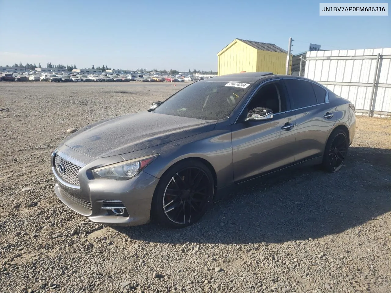 2014 Infiniti Q50 Base VIN: JN1BV7AP0EM686316 Lot: 75874044