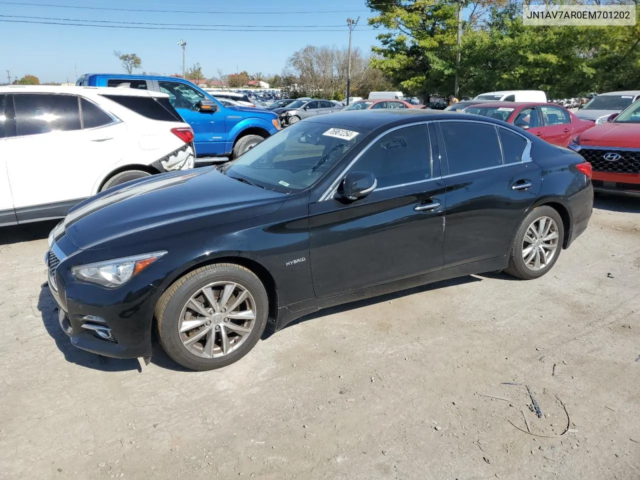 2014 Infiniti Q50 Hybrid Premium VIN: JN1AV7AR0EM701202 Lot: 76961254