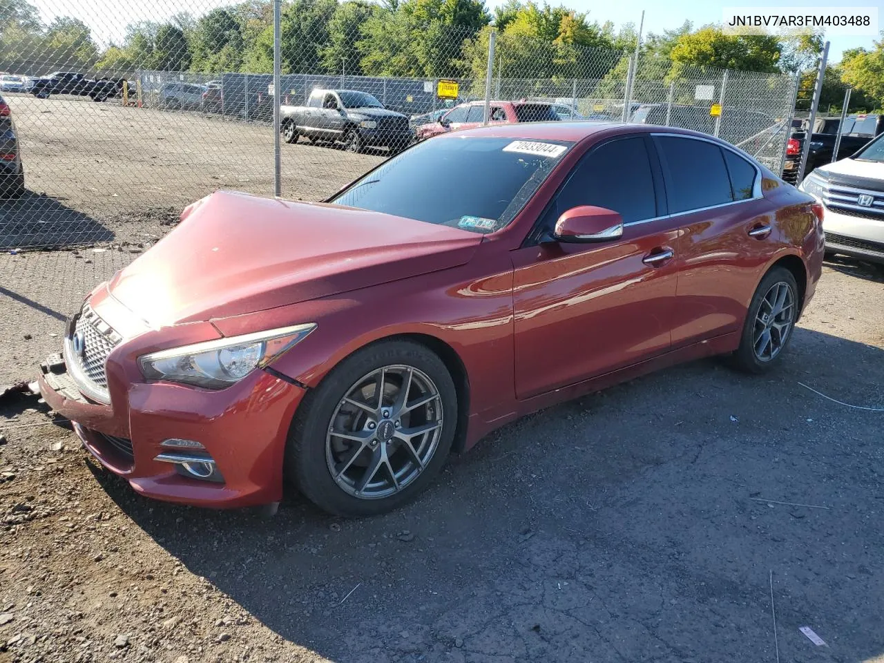 2015 Infiniti Q50 Base VIN: JN1BV7AR3FM403488 Lot: 70933044