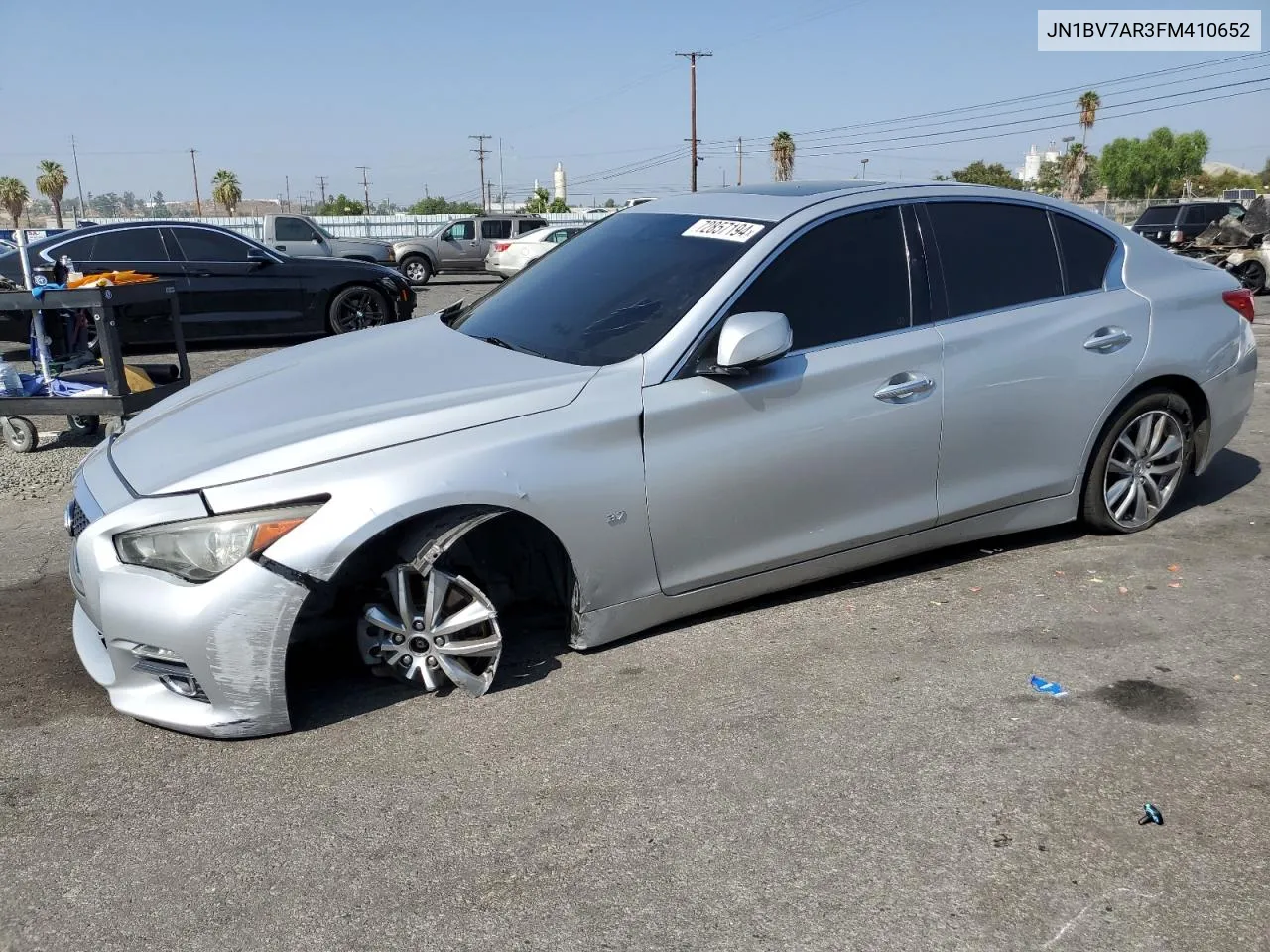 2015 Infiniti Q50 Base VIN: JN1BV7AR3FM410652 Lot: 72857194