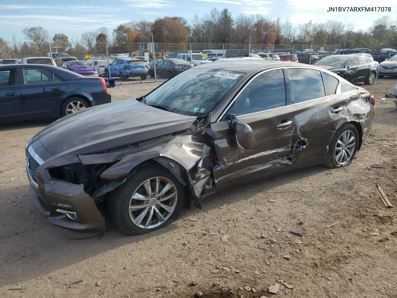 2015 Infiniti Q50 Base VIN: JN1BV7ARXFM417078 Lot: 78452134