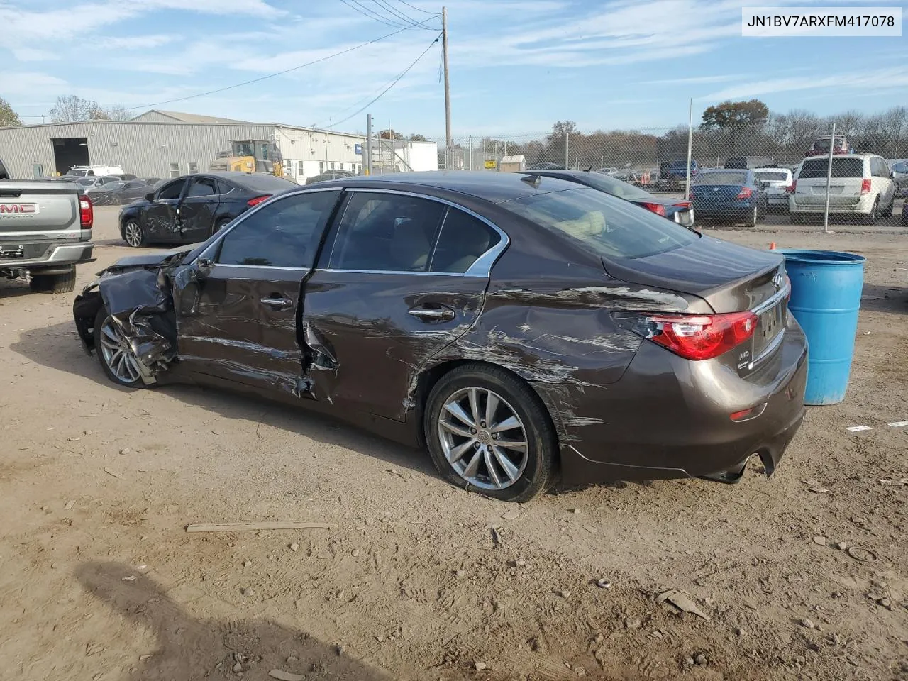 2015 Infiniti Q50 Base VIN: JN1BV7ARXFM417078 Lot: 78452134