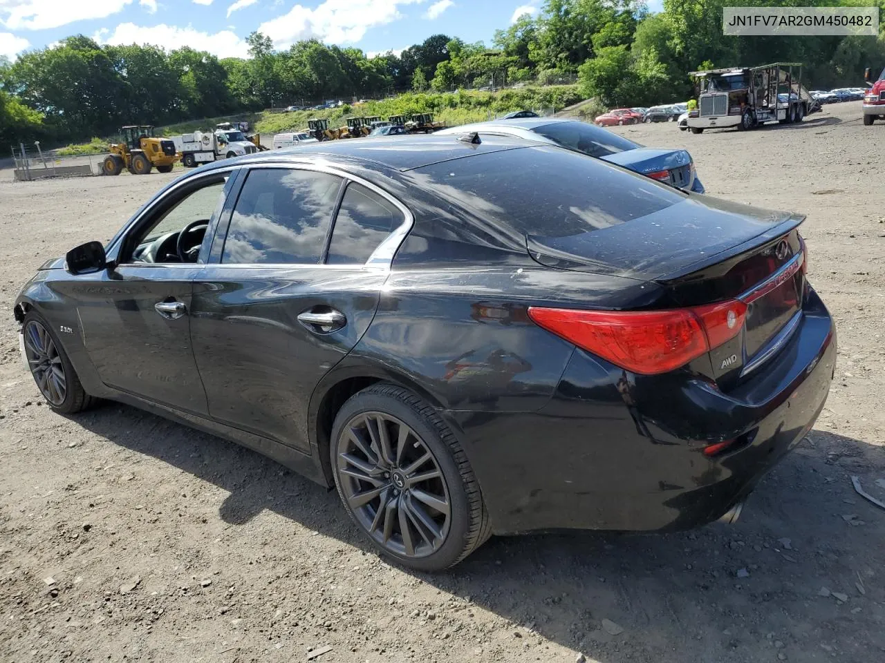 2016 Infiniti Q50 Red Sport 400 VIN: JN1FV7AR2GM450482 Lot: 57382284