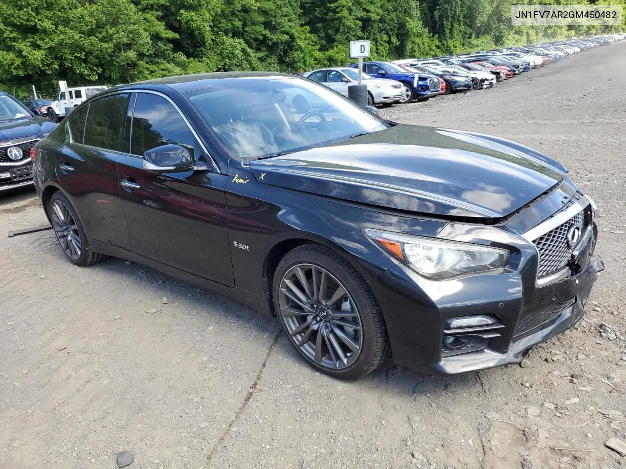 2016 Infiniti Q50 Red Sport 400 VIN: JN1FV7AR2GM450482 Lot: 57382284