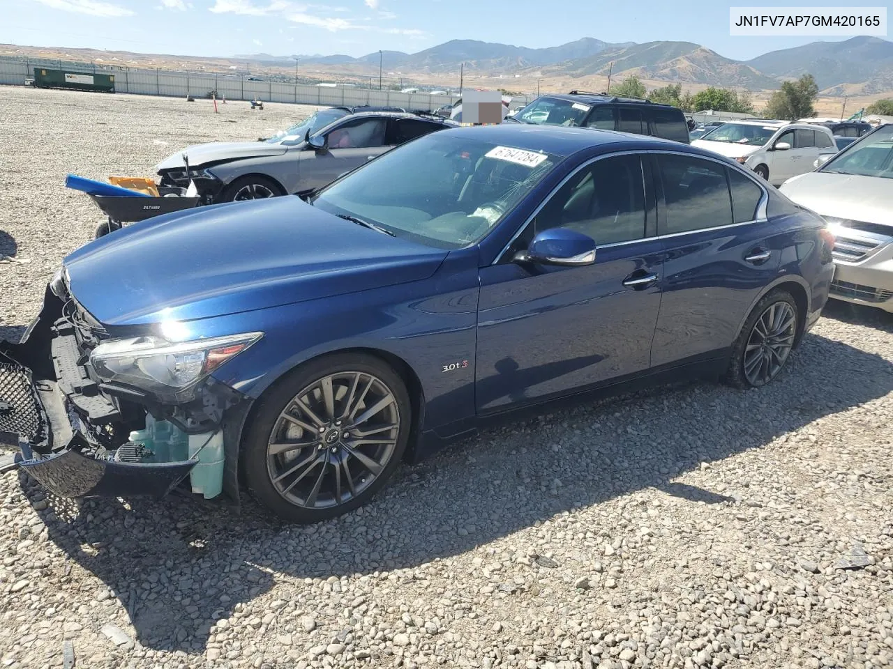 2016 Infiniti Q50 Red Sport 400 VIN: JN1FV7AP7GM420165 Lot: 67647284