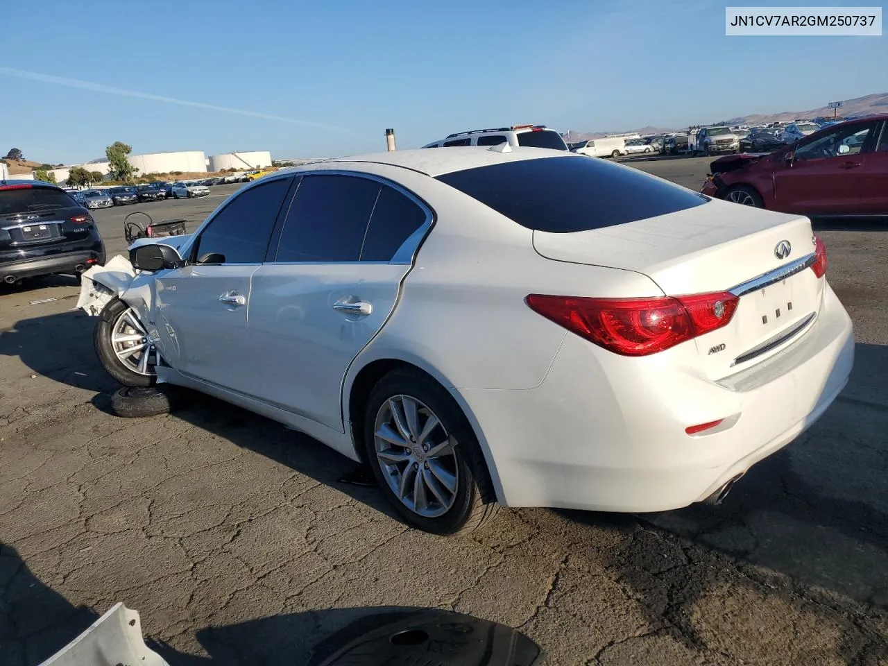 2016 Infiniti Q50 Base VIN: JN1CV7AR2GM250737 Lot: 68700724