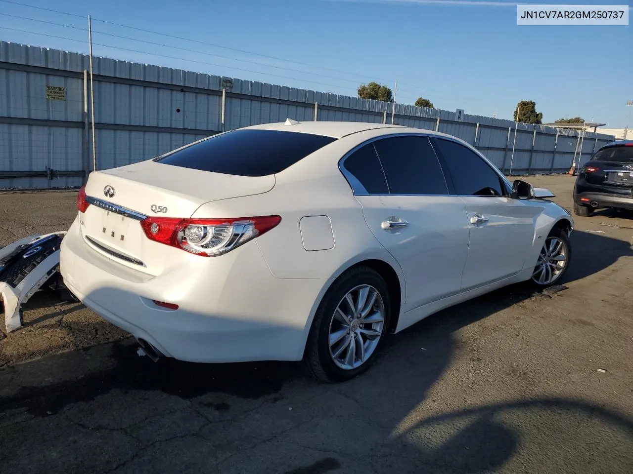 2016 Infiniti Q50 Base VIN: JN1CV7AR2GM250737 Lot: 68700724