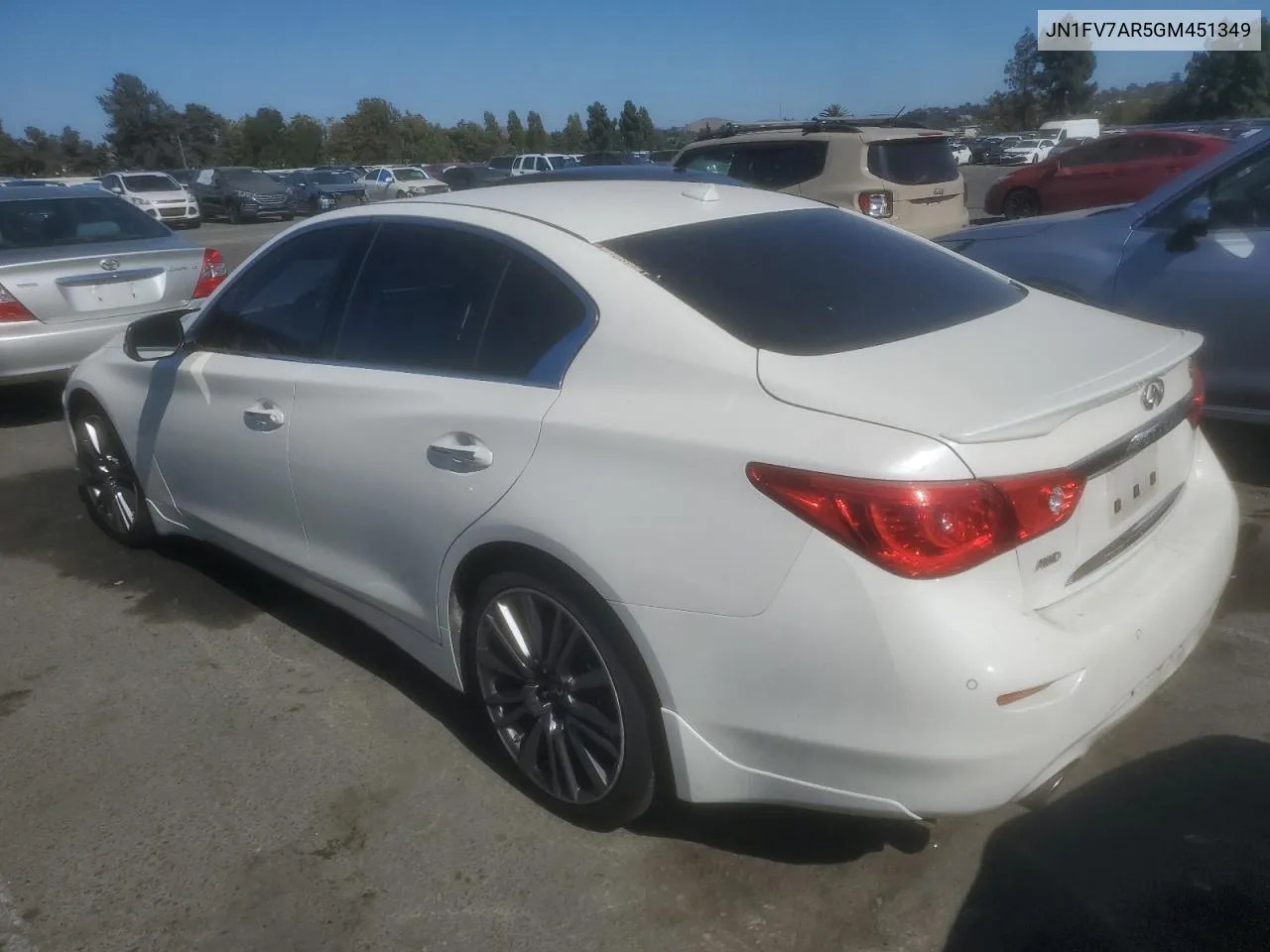 2016 Infiniti Q50 Red Sport 400 VIN: JN1FV7AR5GM451349 Lot: 69812774