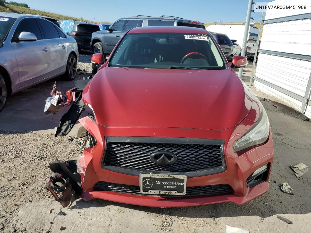 2016 Infiniti Q50 Red Sport 400 VIN: JN1FV7AR0GM451968 Lot: 70008234