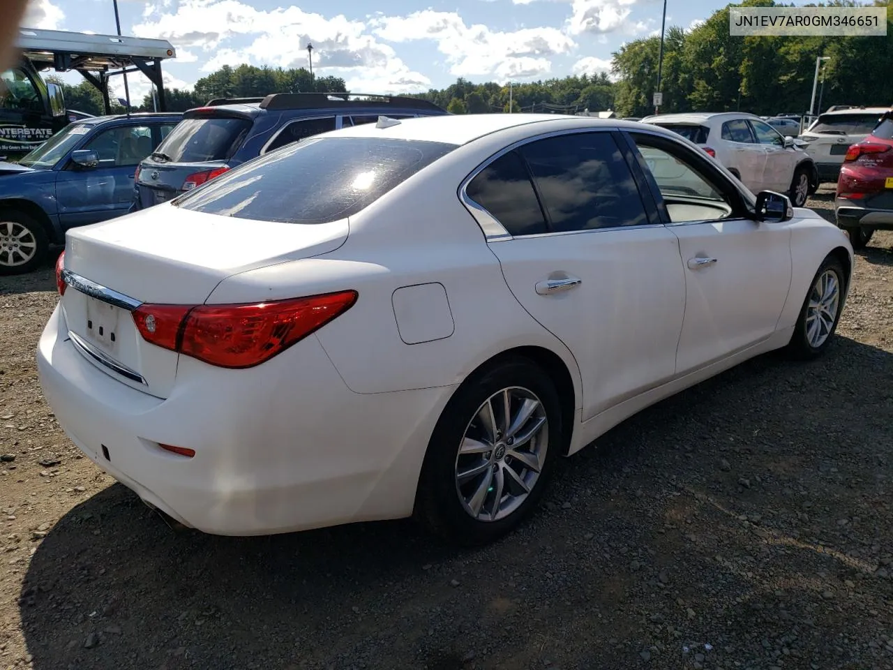 2016 Infiniti Q50 Premium VIN: JN1EV7AR0GM346651 Lot: 71053754