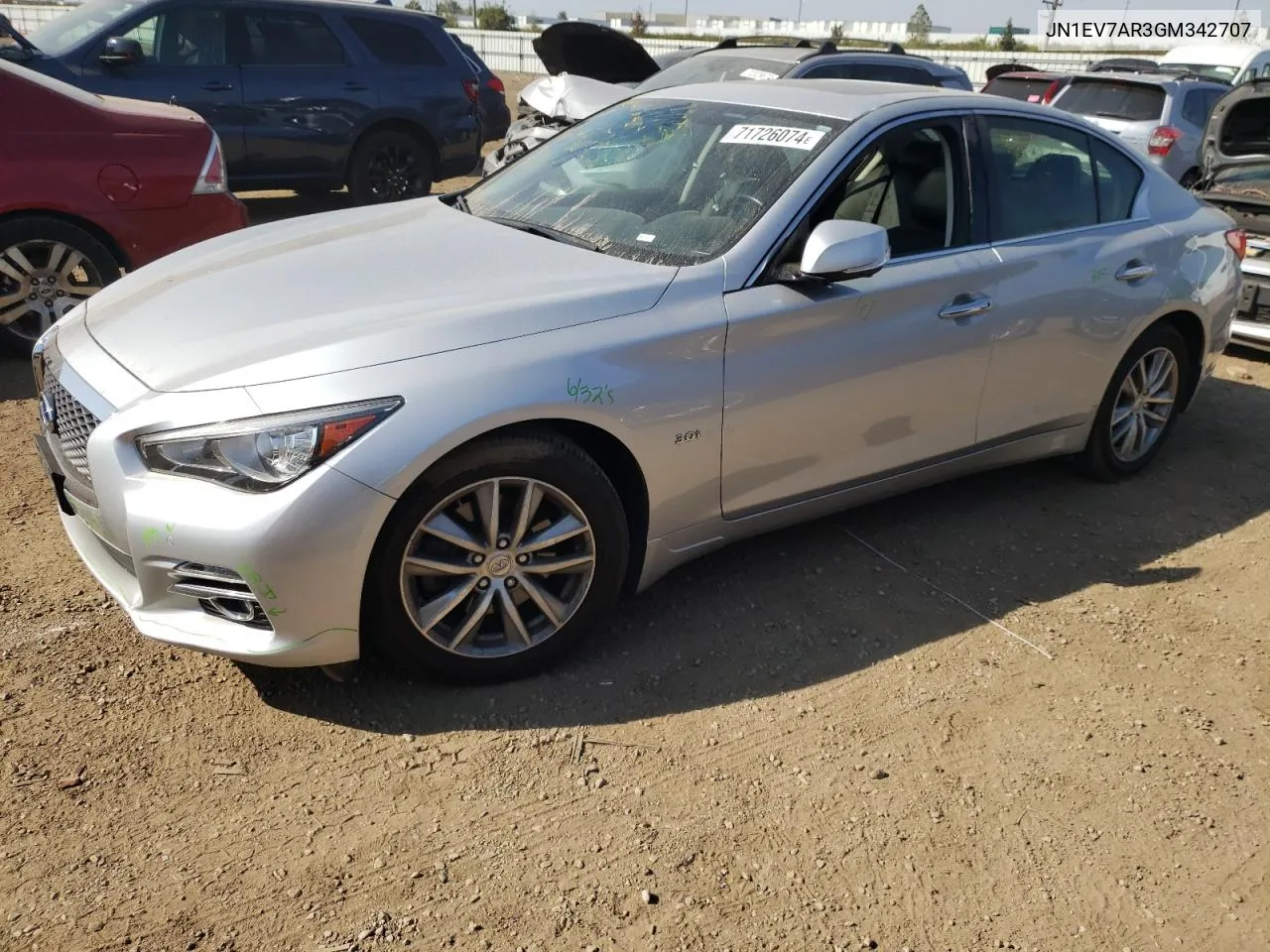 2016 Infiniti Q50 Premium VIN: JN1EV7AR3GM342707 Lot: 71726074