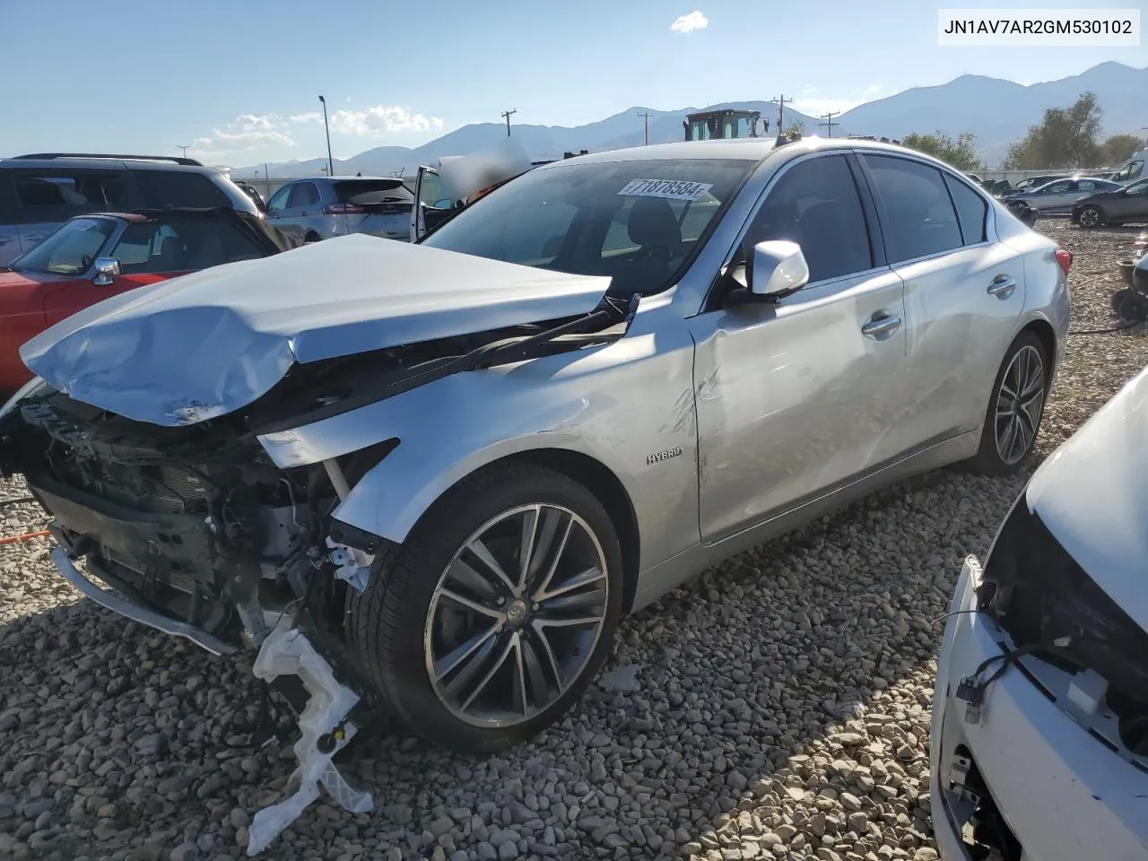 2016 Infiniti Q50 Hybrid VIN: JN1AV7AR2GM530102 Lot: 71878584