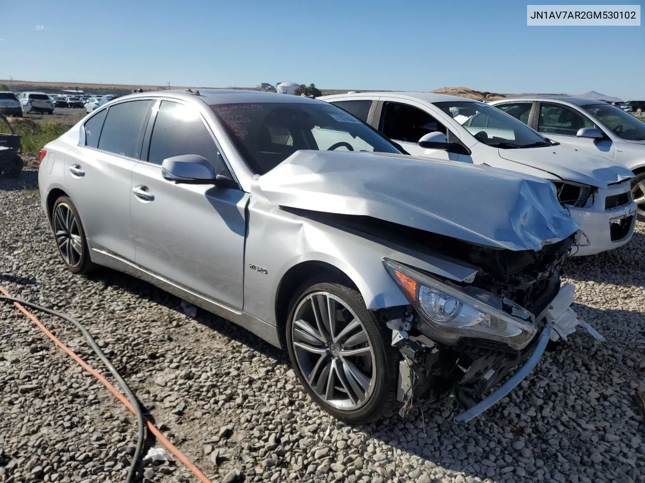 2016 Infiniti Q50 Hybrid VIN: JN1AV7AR2GM530102 Lot: 71878584