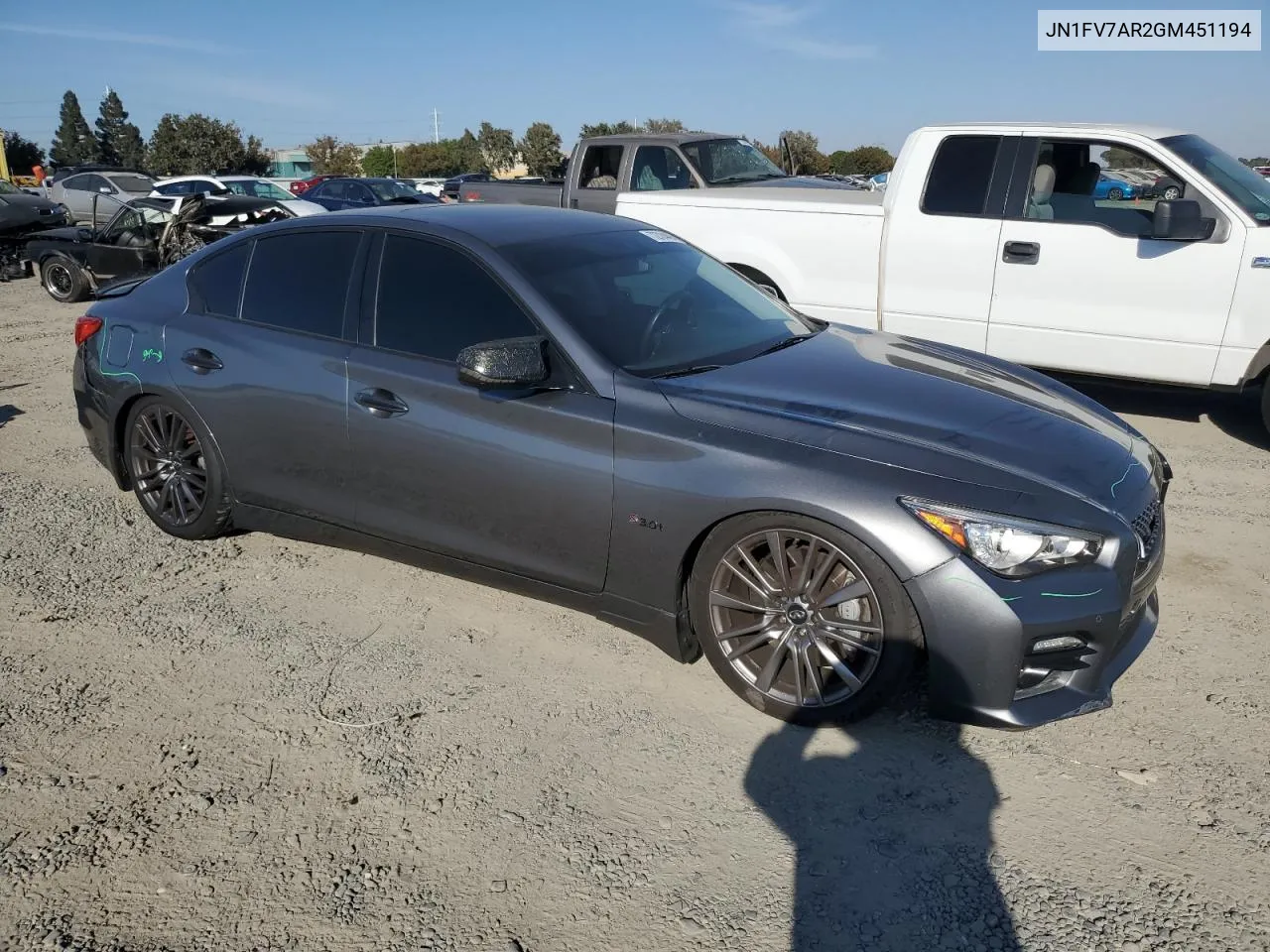 2016 Infiniti Q50 Red Sport 400 VIN: JN1FV7AR2GM451194 Lot: 72724494