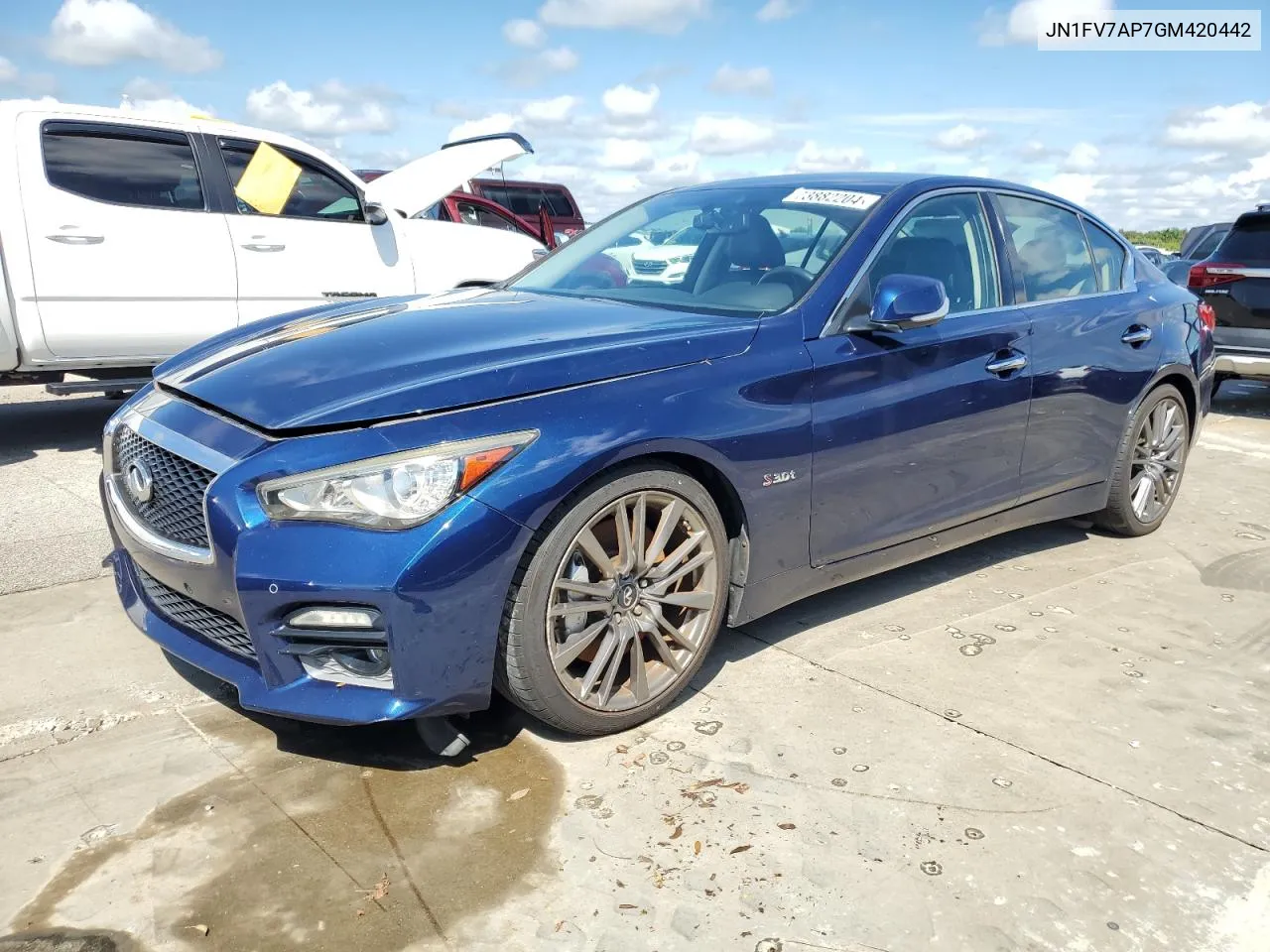 2016 Infiniti Q50 Red Sport 400 VIN: JN1FV7AP7GM420442 Lot: 73882204